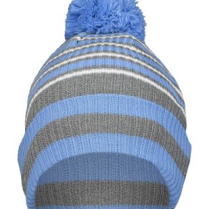8 1/2" Spirit Pom Beanie - Columbia Blue/ Heather Grey/ White