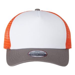 North Country Trucker Cap - White/ Charcoal/ Orange