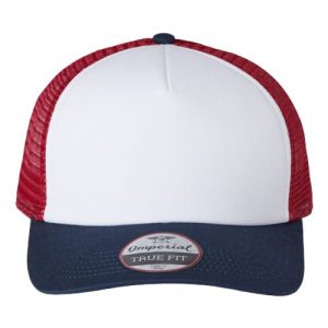 North Country Trucker Cap - White/ Imperial Navy/ Red