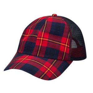 Vibe Cap - Red/ Navy Plaid