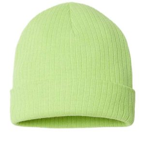 Sustainable Rib Cuffed Beanie - Acid Green
