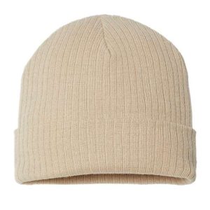 Sustainable Rib Cuffed Beanie - Light Beige