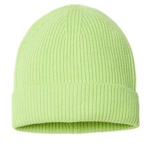 Sustainable Fine Rib Cuffed Beanie - Acid Green