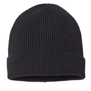 Sustainable Fine Rib Cuffed Beanie - Black