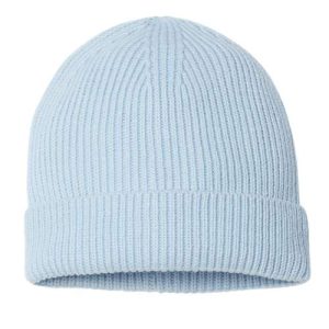 Sustainable Fine Rib Cuffed Beanie - Light Blue