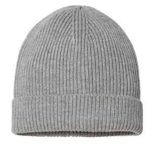Sustainable Fine Rib Cuffed Beanie - Light Grey Melange