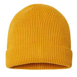 Sustainable Fine Rib Cuffed Beanie - Mustard Yellow