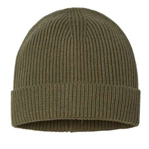 Sustainable Fine Rib Cuffed Beanie - Olive