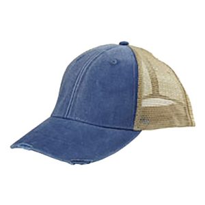 Ollie Distressed Cap - Royal/ Tan