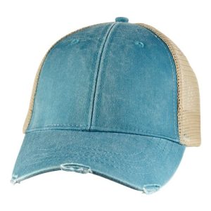 Ollie Distressed Cap - Teal/ Tan