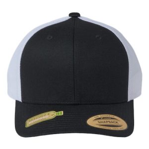 Sustainable Retro Trucker Cap - Black/ White