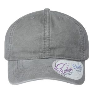 Women's Pigment-Dyed with Fashion Undervisor Cap - Light Grey/ Polka Dots