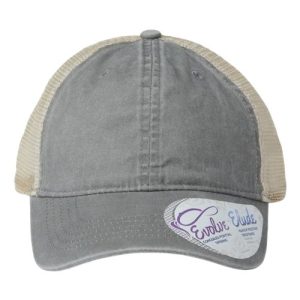 Women's Washed Mesh-Back Cap - Light Grey/ Polka Dots
