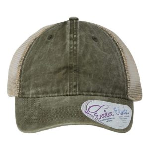 Women's Washed Mesh-Back Cap - Olive/ Camo