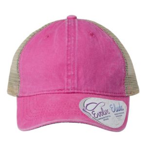 Women's Washed Mesh-Back Cap - Rose/ Polka Dots