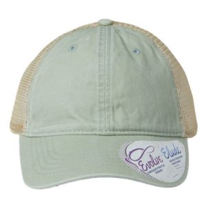 Women's Washed Mesh-Back Cap - Sage/ Polka Dots