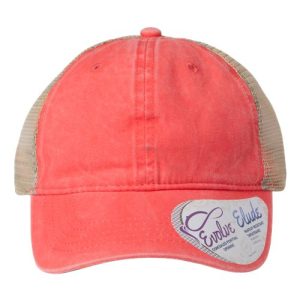 Women's Washed Mesh-Back Cap - Sherbet/ Stripes