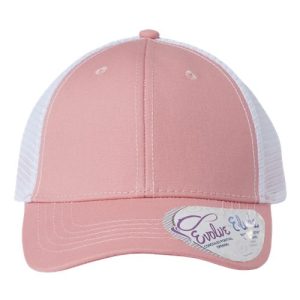 Women's Modern Trucker Cap - Dusty Rose/ White