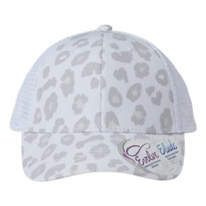 Women's Modern Trucker Cap - Snow Leopard/ White