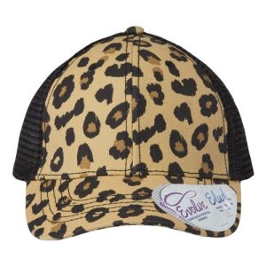 Women's Modern Trucker Cap - Leopard/ Black