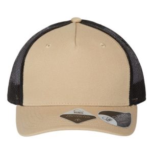 Sustainable Five-Panel Trucker Cap - Khaki/ Black