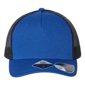 Sustainable Five-Panel Trucker Cap - Royal/ Black