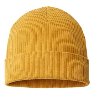Sustainable Cuffed Beanie - Mustard Yellow