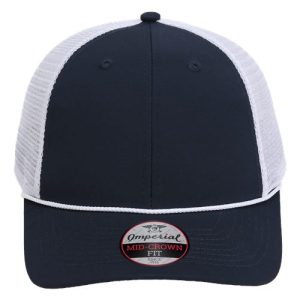 The Night Owl Performance Rope Cap - Navy/ White