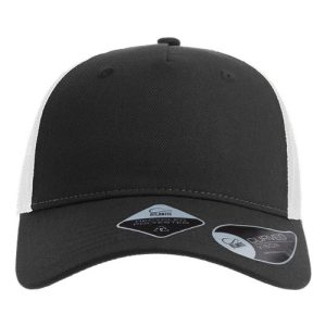 Sustainable Five-Panel Trucker Cap - Black/ White