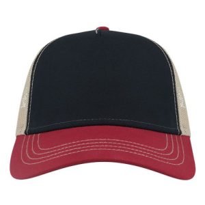Sustainable Canvas Cap - Navy/ Burgundy/ Khaki