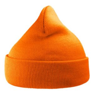 Sustainable 12" Knit Beanie - Orange Fluorescent