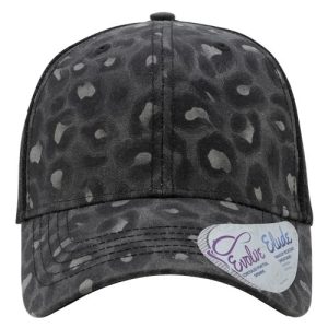 Women's Modern Trucker Cap - Black Leopard/ Black
