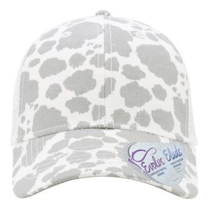 Women's Modern Trucker Cap - Grey Cow/ White