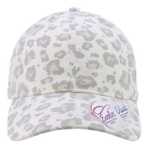 Women's Garment-Washed Fashion Print Cap - Snow Leopard