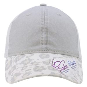 Women's Printed Bill with Mesh Back Cap - Grey/ Snow Leopard/ White