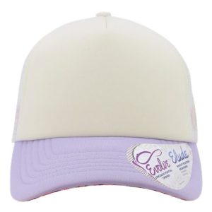 Women's Foam Trucker Cap - Ivory/ Lavender/ White/ Smiley