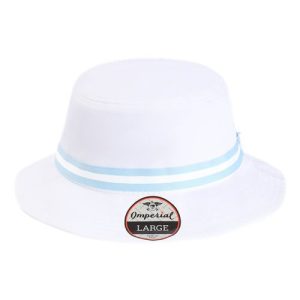 The Oxford Performance Bucket Hat - White/ Light Blue