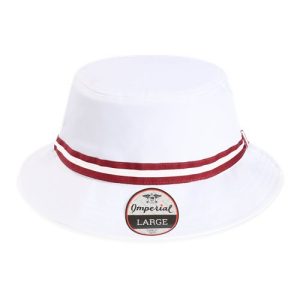 The Oxford Performance Bucket Hat - White/ Maroon