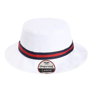 The Oxford Performance Bucket Hat - White/ Navy/ Red