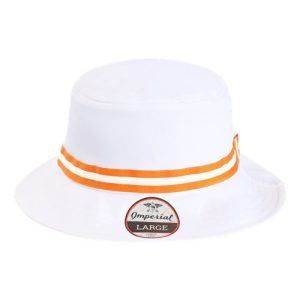 The Oxford Performance Bucket Hat - White/ Orange