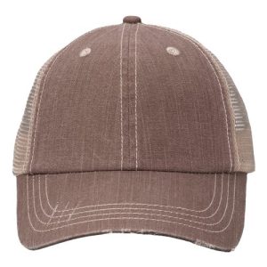 Contrast Stitch Cap - Brown/ Khaki