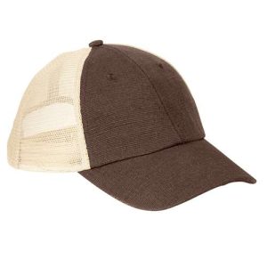 Washed Hemp Soft Mesh Trucker Cap - Earth/ Oyster