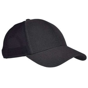 Hemp Blend Trucker Cap - Black/ Black