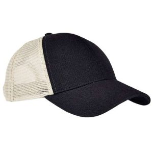 Hemp Blend Trucker Cap - Black/ Oyster