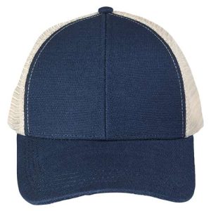Hemp Blend Trucker Cap - Navy/ Oyster