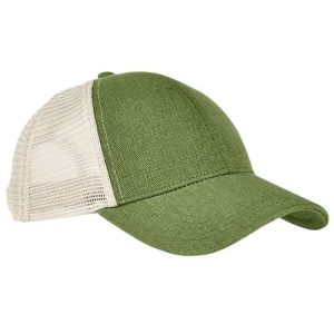 Hemp Blend Trucker Cap - Olive/ Oyster