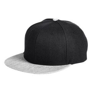 Flat Bill Sport Cap - Black/ Heather Grey