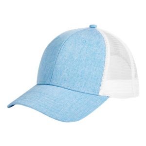 Women's Ponytail Cap - Heather Light Blue/ White