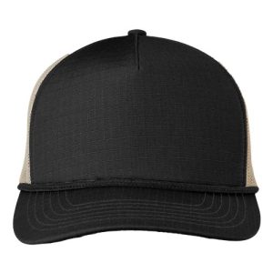 Lariat Ripstop Trucker Cap - Black/ Black Rope