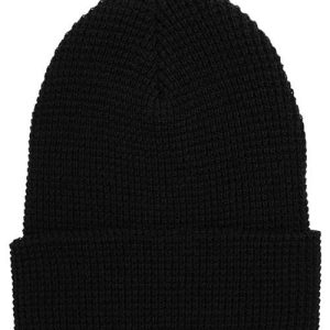 Waffle Cuffed Beanie - Black